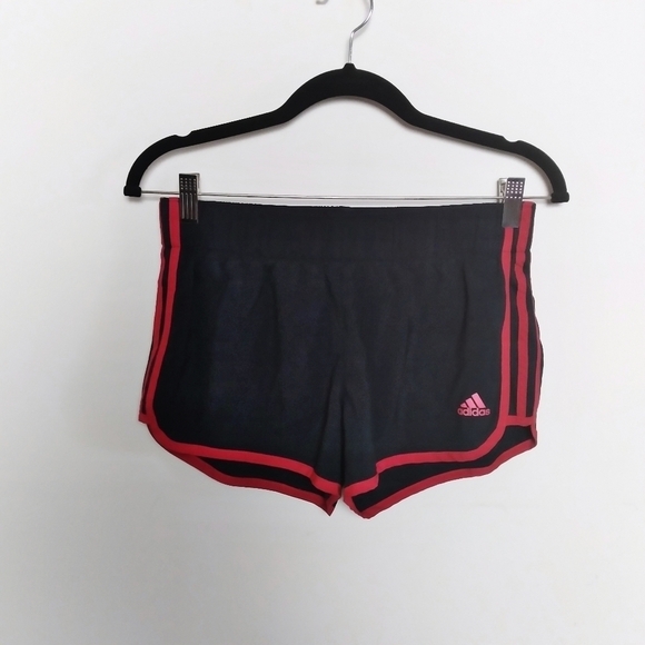 Adidas Women's Climalite Aktiv Athletic Black and Red Shorts Size Small - Picture 1 of 8